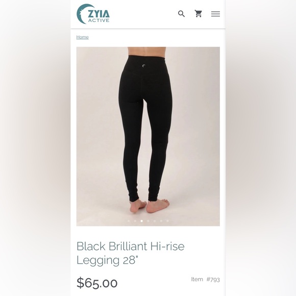 ZYIA Active Black Brilliant Hi-rise Legging 28" - Picture 7 of 9